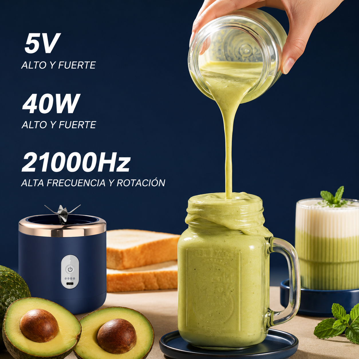 Licuadora Portátil Recargable 400ml – Compacta, Potente y Lista para Llevar