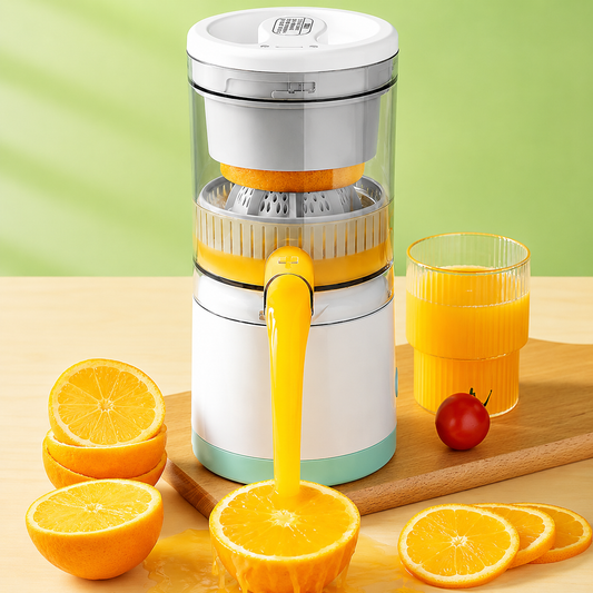 Exprimidor Eléctrico Inalámbrico – Jugo Fresco en Segundos.