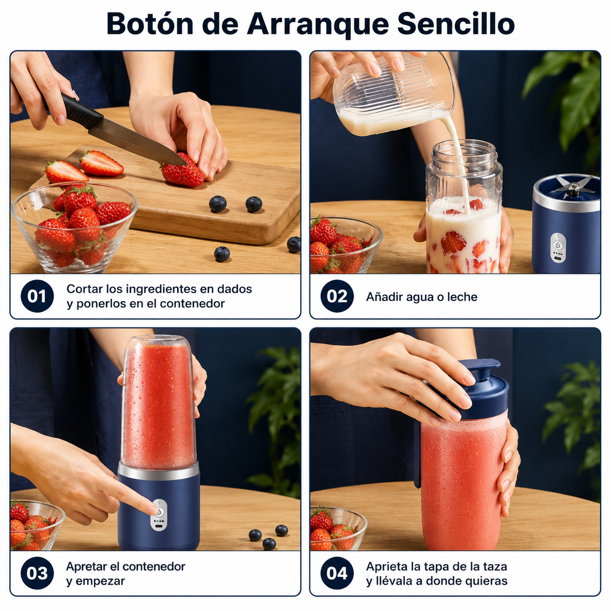 Licuadora Portátil Recargable 400ml – Compacta, Potente y Lista para Llevar